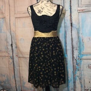 Anthropologie Burlapp Grand Cru Dress Flower Taffeta Size XS